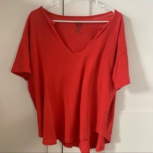 BDG/UO oversized cotton red shirt